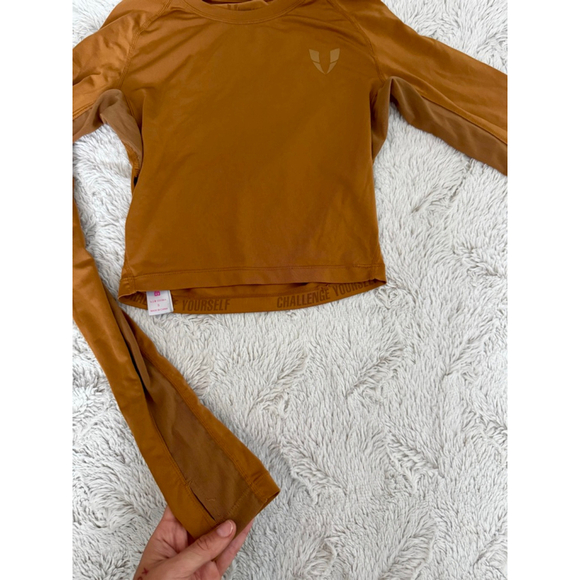 FIRM ABS Size Small Terracotta Deep Mustard Colored Athletic Long Sleeve Wore 1 - Picture 3 of 6